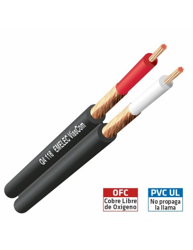 CABLE DE AUDIO 2X0.14mm² DUAL PARALELO CON MALLA