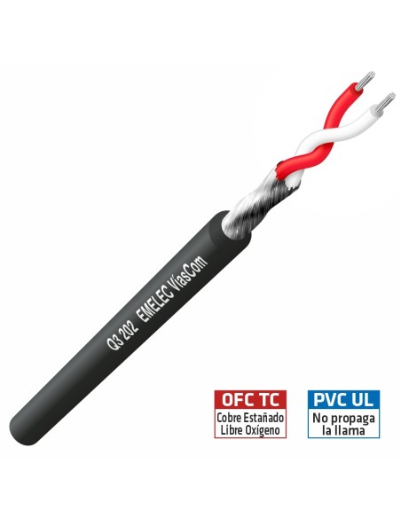 100MTS CABLE DE AUDIO 2X0.09mm² APANTALLADO