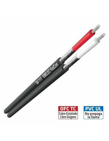 CABLE DE AUDIO PARALELO 2X0.09mm² APANTALLADO EXTRAFINO