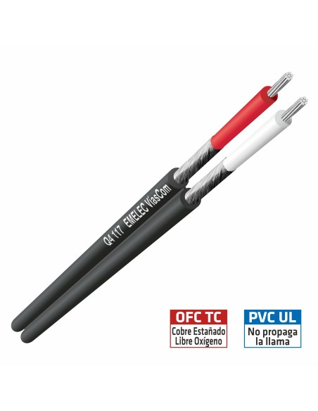 CABLE DE AUDIO PARALELO 2X0.09mm² APANTALLADO EXTRAFINO