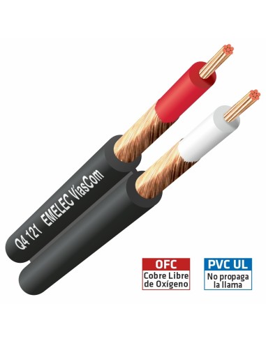 CABLE AUDIO PARALELO 2x0.25mm² MALLA ESPIRAL
