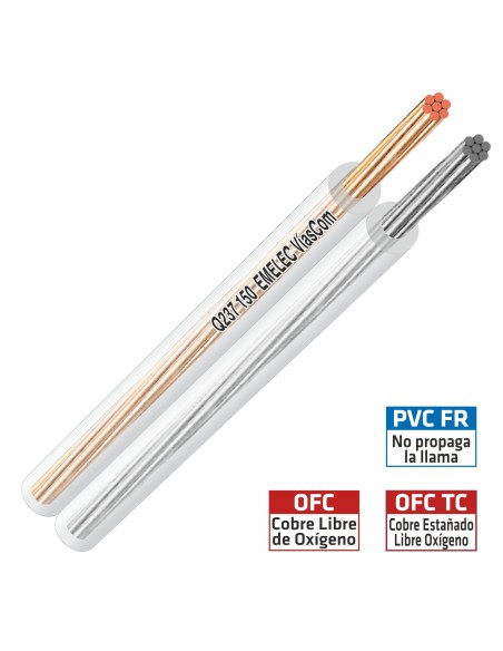 CABLE ALTAVOZ OFC TRANSPARENTE 2x1.50mm²