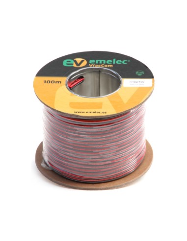 100MT CABLE PARALELO BICOLOR 2X1mm² ROJO & NEGRO ALTAVOZ