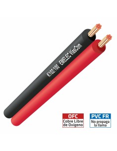 100MT CABLE PARALELO BICOLOR 2X1mm² ROJO & NEGRO ALTAVOZ