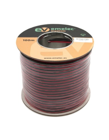 100MTS. CABLE PARALELO BICOLOR 2X1.50mm² ROJO & NEGRO ALTAVOZ