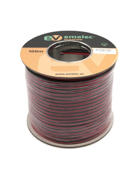 100MTS. CABLE PARALELO BICOLOR 2X1.50mm² ROJO & NEGRO ALTAVOZ