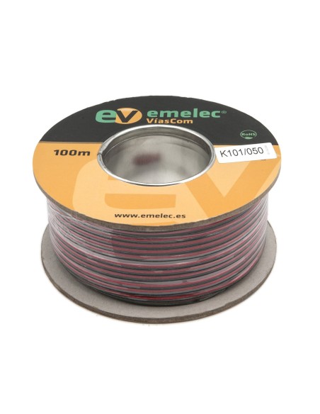 100MTS. CABLE PARALELO BICOLOR 2X0.50mm² ROJO & NEGRO ALTAVOZ