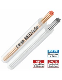 100MTS. CABLE DE ALTAVOZ 2x3mm² PARALELO TRANSPARENTE OFC