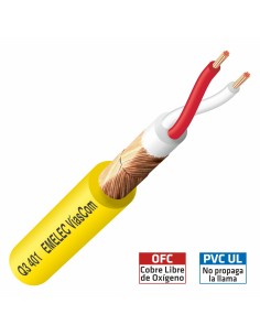 100MTS. CABLE DE AUDIO BALANCEADO 2x0.40mm² AMARILLO DOBLE BLINDAJE