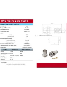 CONECTOR BNC MACHO CRIMPAR RG213 2