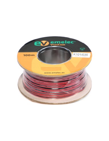 100MTS. CABLE PARALELO BICOLOR 2x0.35mm² ROJO & NEGRO ALTAVOZ