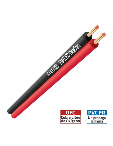 100MTS. CABLE PARALELO BICOLOR 2x0.35mm² ROJO & NEGRO ALTAVOZ