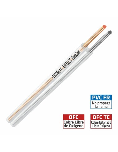 100MTS CABLE DE ALTAVOZ 2x0.23mm² TRANSPARENTE OFC