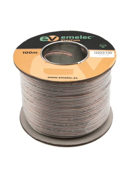 100MTS. CABLE ALTAVOZ OFC TRANSPARENTE 2x1mm²