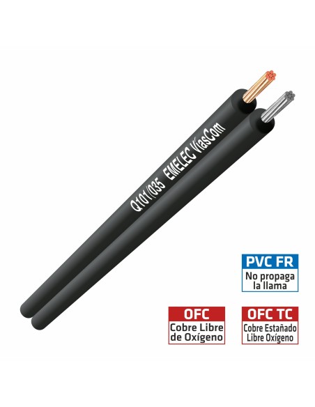 100MTS. CABLE PARALELO 2x0.35mm² NEGRO