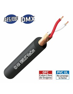 100MTS. CABLE DE AUDIO DIGITAL 2x0.14mm² BALANCEADO NEGRO 110Ω