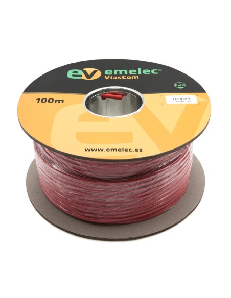 100MTS. CABLE DE AUDIO DIGITAL 2x0.14mm² BALANCEADO ROJO 110Ω