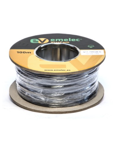 100M CABLE DE VIDEO DIGITAL 75Ω 3G-SDI FLEXIBLE NEGRO