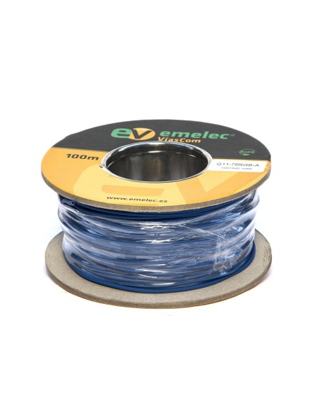 100M CABLE DE VIDEO DIGITAL 75Ω 3G-SDI FLEXIBLE AZUL