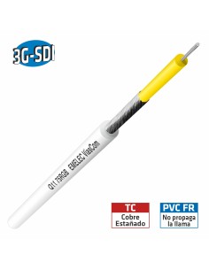 100M CABLE DE VIDEO DIGITAL 75Ω 3G-SDI FLEXIBLE BLANCO