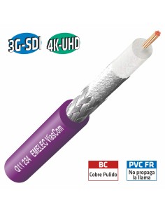 CABLE VIDEO DIGITAL 3G-SDI-4K-UHD 22AWG LILA