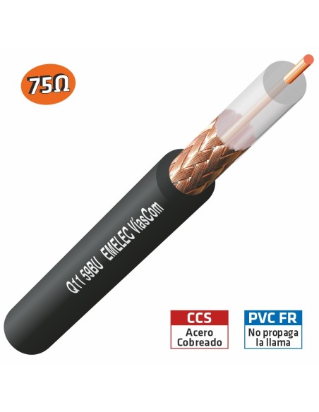 CABLE COAXIAL DE VIDEO RG-59 75Ω NEGRO