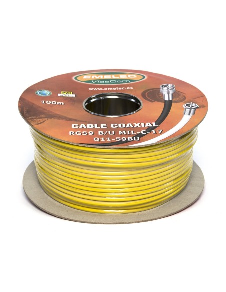 100M. CABLE COAXIAL DE VIDEO RG-59 75Ω AMARILLO