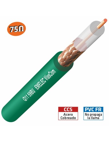 100M. CABLE COAXIAL DE VIDEO RG-59 75Ω VERDE