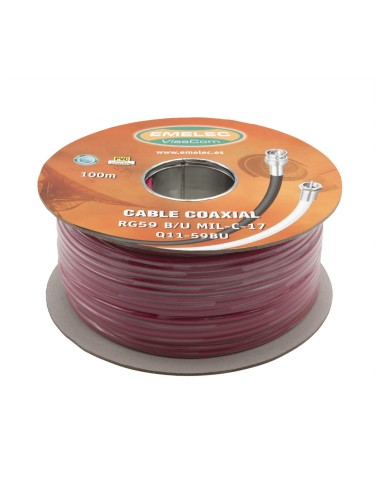 100M. CABLE COAXIAL DE VIDEO RG-59 75Ω ROJO