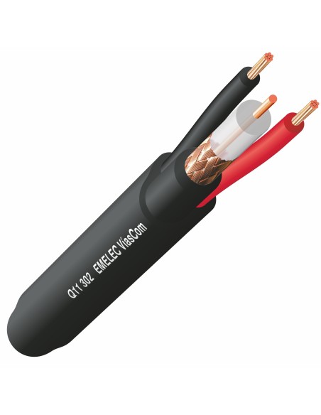 MANGUERA DE RG-59 & ALIMENTACION 0.55mm² NEGRO