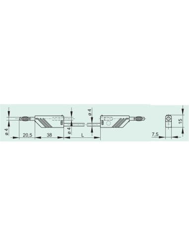 CABLE 2M BANANA-BANANA 60V 16A AZUL HIRSCHMANN