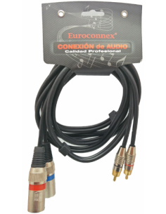 Cable 2mts 2xRCA / 2x XLR macho-macho