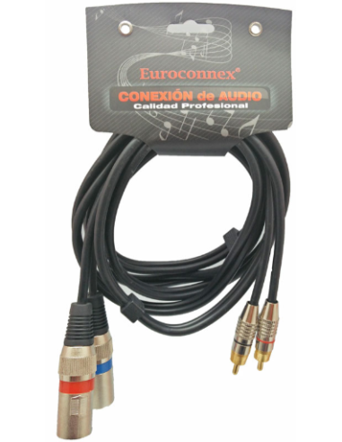 Cable 2mts 2xRCA / 2x XLR macho-macho