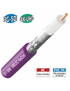 100M. CABLE DE VIDEO DIGITAL 3G-SDI-4K-UHD 20AWG LILA