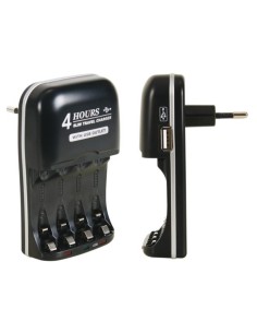 CARGADOR RAPIDO & AUTOMATICO DE BATERIAS NIMH C/SALIADA USB