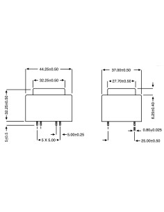 TRANSFORMADOR ENCAPSULADO PCB 15V 5VA 333mA 2