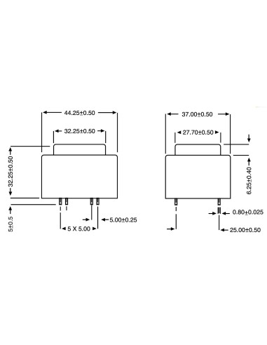 TRANSFORMADOR ENCAPSULADO PCB 9V 5VA 555mA