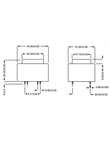 TRANSFORMADOR ENCAPSULADO PCB 9V 5VA 555mA
