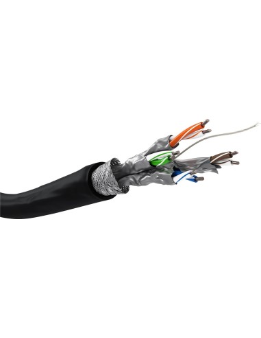 Bobina 100mts Cable S/FTP CAT6 Exterior Rigido Negro