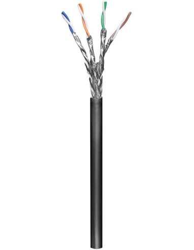 Bobina 100mts Cable S/FTP CAT6 Exterior Rigido Negro