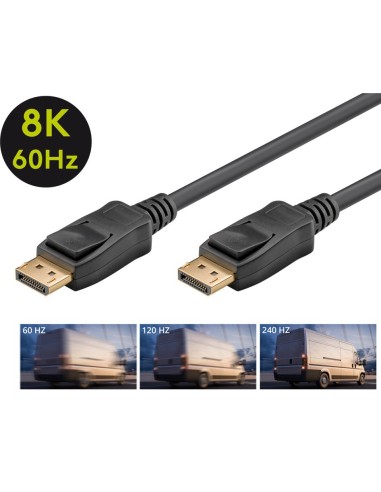 Cable Display Port M-M, 8K 60HZ (4320P),2.00mts.