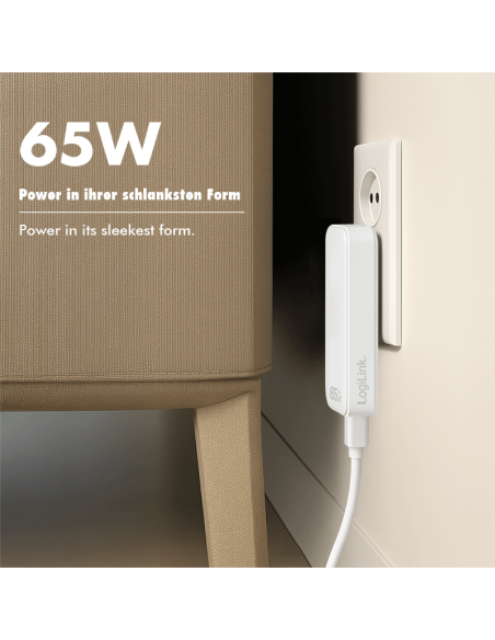 Cargador 2 puertos USB / USB-C 65W Ultrafino