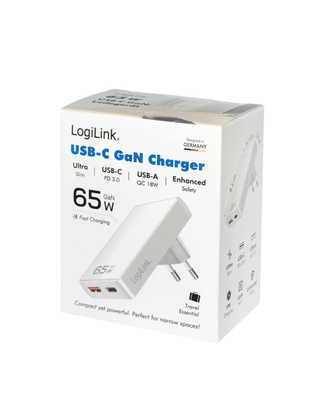 Cargador 2 puertos USB / USB-C 65W Ultrafino