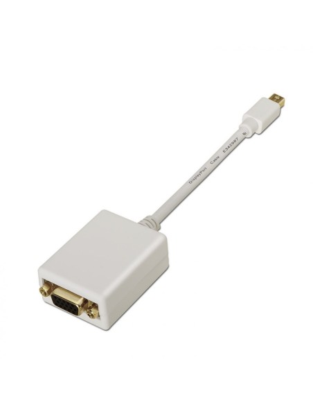 Adaptador Mini Displayport Macho a SVGA Hembra, Blanco 15cm