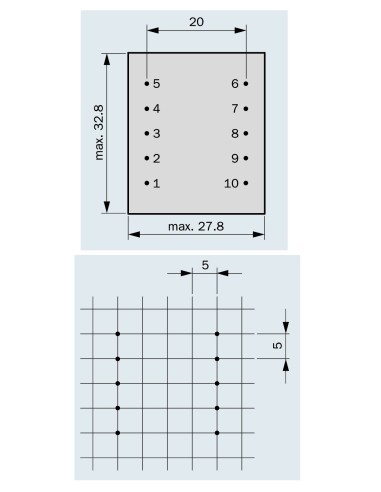TRANSFORMADOR ENCAPSULADO PCB 2x12V 1.8VA 2x75mA