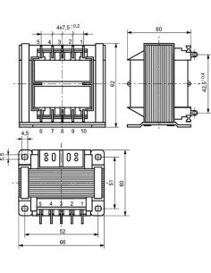 TRANSFORMADOR CONVENCIONAL 2x15V~ 2x1.35A 2