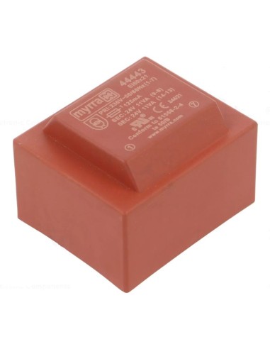 TRANSFORMADOR ENCAPSULADO PCB 2x24V 22VA 2x458mA