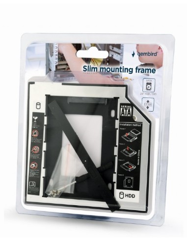 Caja Caddy de disco duro SATA para unidades de 9.5 mm de altura