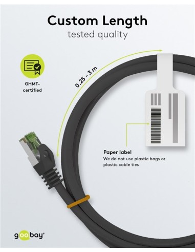 Latiguillo RJ-45 SSTP Cat.8 LSZH 24AWG, 0.3m
