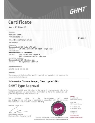 Latiguillo RJ-45 SSTP Cat.8 LSZH 24AWG, 0.3m